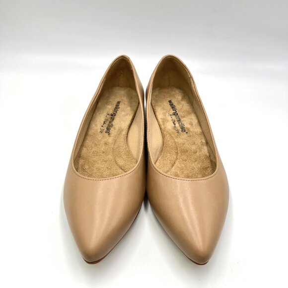 Walking Cradles Size 8.5 Nude Tan Beige Leather Comfort Ballet Flats Shoes - Picture 2 of 14
